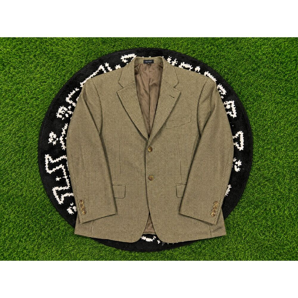 Oscar de la Renta Men's 40L Silk Blend Sport Coat Blazer Brown Tan 2 Button